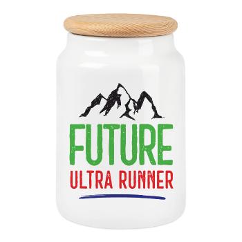 Future Ultra Runner - Cookie Jar with Wooden Lid - white - Front