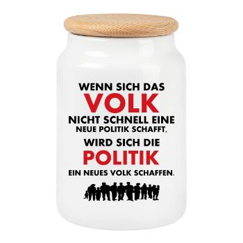 Das Volk und die Politik - Keksdose mit Holzdeckel - Weiß - Vorne