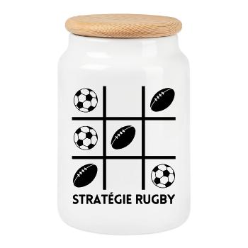 Rugby, Rugby-Sport, Rugby-Humor - Keksdose mit Holzdeckel - Weiß - Vorne