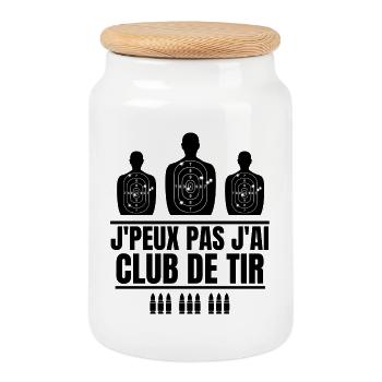 club de tir, école de tir, entrainement au tir - Boîte à biscuits avec couvercle en bois - blanc - Devant