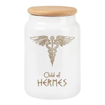 Child of Hermes – Percy Jackson inspired design - Cookie Jar with Wooden Lid - white - Front