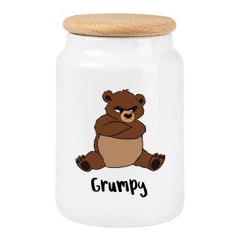 Grumpy - Keksdose mit Holzdeckel - Weiß - Vorne