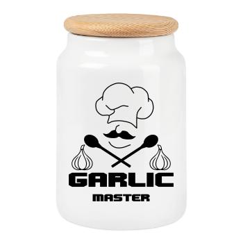 Garlic Master - Keksdose mit Holzdeckel - Weiß - Vorne
