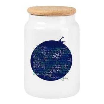 The Old Man and the Sea - Cookie Jar with Wooden Lid - white - Front