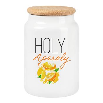 Conception de fêtes d’été de Holy Aperoly Cocktail - Boîte à biscuits avec couvercle en bois - blanc - Devant