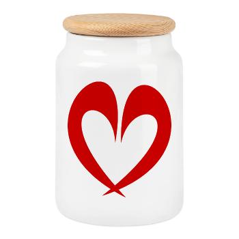 CHRISTMAS. YEAR. ANNIVERSARY. RETIREMENT. FATHER'S DAY - Cookie Jar with Wooden Lid - white - Front
