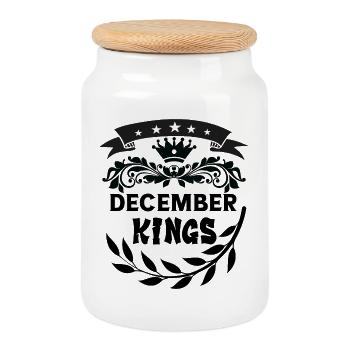 Dezember-Könige - Keksdose mit Holzdeckel - Weiß - Vorne
