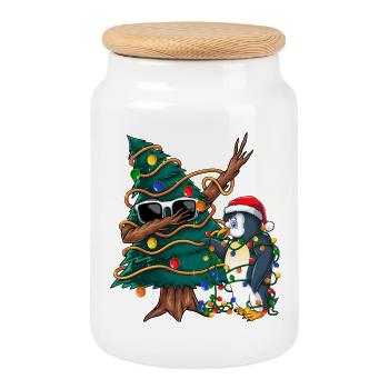 Dapping Tannenbaum -Dapping Weihnachtspullover - Keksdose mit Holzdeckel - Weiß - Vorne