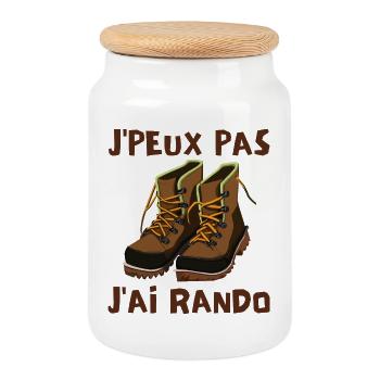 rando, randonnée, randonneur - Boîte à biscuits avec couvercle en bois - blanc - Devant