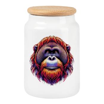 Orangutan Orangutan - Cookie Jar with Wooden Lid - white - Front