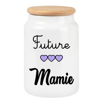 FUTURE MAMIE - Boîte à biscuits avec couvercle en bois - blanc - Devant