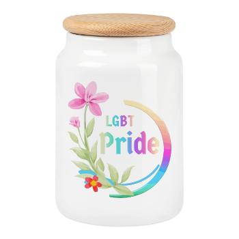 LGBT Stolz - Keksdose mit Holzdeckel - Weiß - Vorne