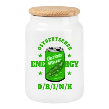 Boisson énergisante est-allemande - Boîte à biscuits avec couvercle en bois - blanc - Devant