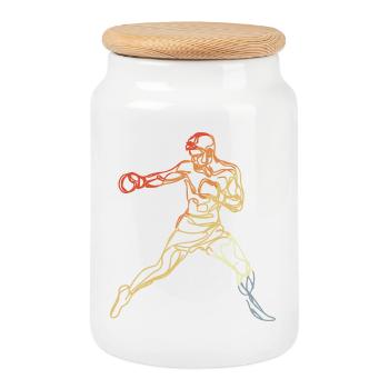 Amateur Boxer Vintage Style - Keksdose mit Holzdeckel - Weiß - Vorne
