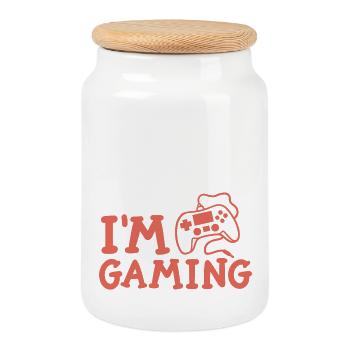 Gaming Gamer - Keksdose mit Holzdeckel - Weiß - Vorne