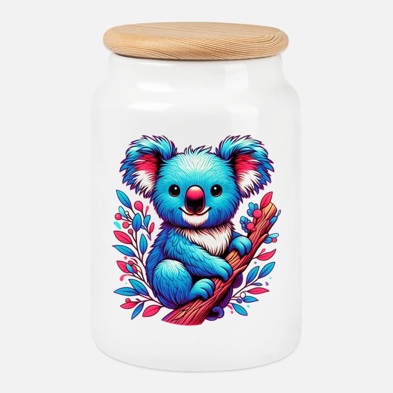 Koala - Keksdose mit Holzdeckel - Weiß
