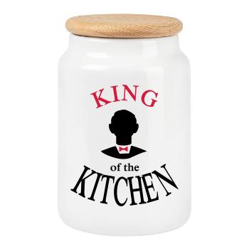 Christmas Gifts for Men - Cookie Jar with Wooden Lid - white - Front
