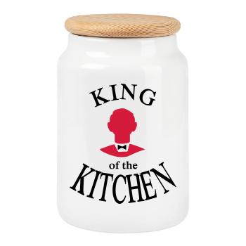 Funny gift idea for men - Cookie Jar with Wooden Lid - white - Front