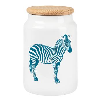 Zebra - Keksdose mit Holzdeckel - Weiß - Vorne