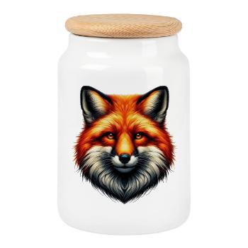 Fuchs - Keksdose mit Holzdeckel - Weiß - Vorne