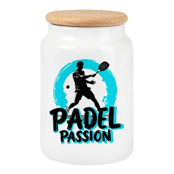 Padel Passion T-Shirt Hoodie Mugs - Keksdose mit Holzdeckel - Weiß - Vorne