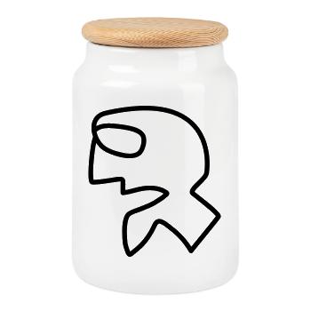 03 Primordial - Boîte à biscuits avec couvercle en bois - blanc - Devant
