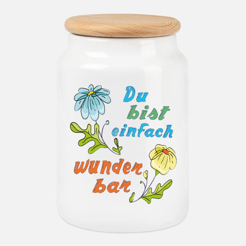 du bist einfach wunderbar - Keksdose mit Holzdeckel - Weiß