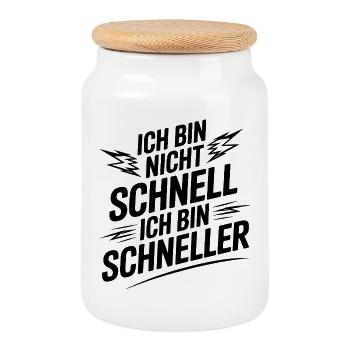 I'm not fast, I'm faster - Cookie Jar with Wooden Lid - white - Front