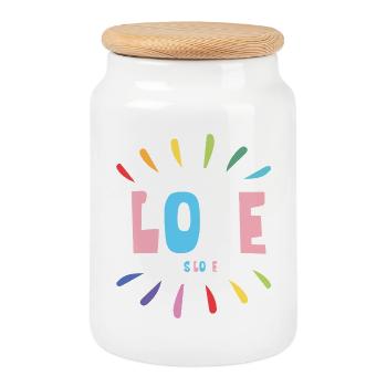 LGBT Pride Month - Liebe ist Liebe - Keksdose mit Holzdeckel - Weiß - Vorne