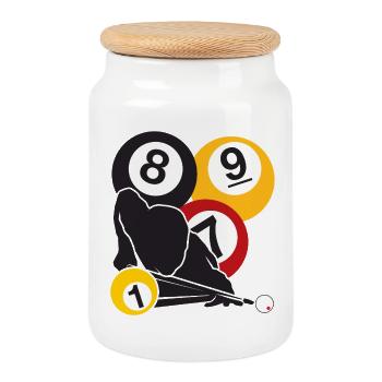 Focus Billard - Boîte à biscuits avec couvercle en bois - blanc - Devant