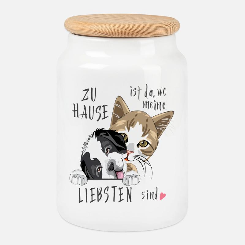 Zu Hause ist da, wo meine Liebsten sind - Keksdose mit Holzdeckel - Weiß
