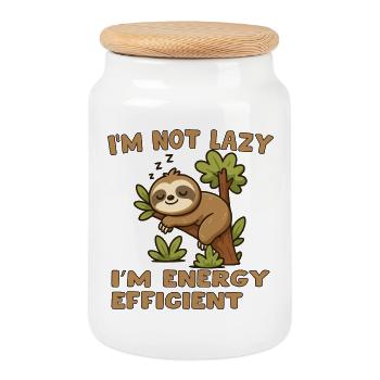 Fun Sleeping Turtle - Cookie Jar with Wooden Lid - white - Front