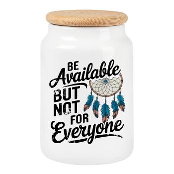 Festival Dreamcatcher Quote Motivational  - Cookie Jar with Wooden Lid - white - Front