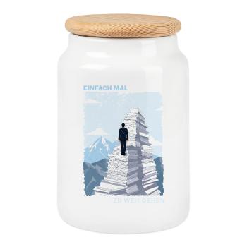 Climbing Papierberge - Cookie Jar with Wooden Lid - white - Front