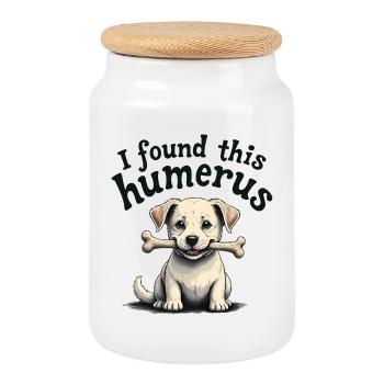 J’ai trouvé cet humérus - Boîte à biscuits avec couvercle en bois - blanc - Devant