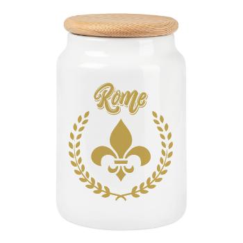 ROME Laurier Victoire - Cookie Jar with Wooden Lid - white - Front