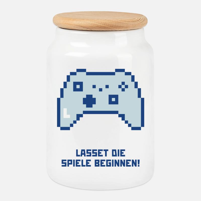 Lasset die Spiele beginnen - Keksdose mit Holzdeckel - Weiß