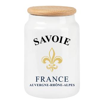 Savoie France Frankreich - Cookie Jar with Wooden Lid - white - Front