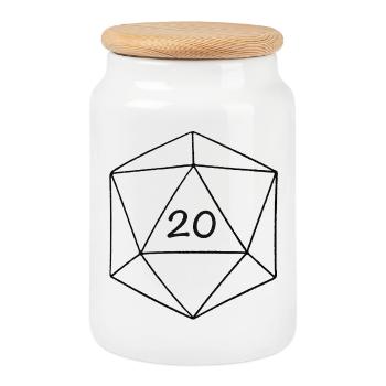 D20 - Keksdose mit Holzdeckel - Weiß - Vorne