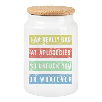 I am really bad at apologies Shirt - Cookie Jar with Wooden Lid - white - Front