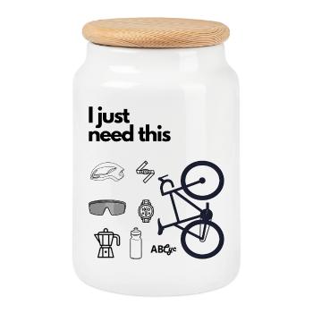 I just need this  - Keksdose mit Holzdeckel - Weiß - Vorne
