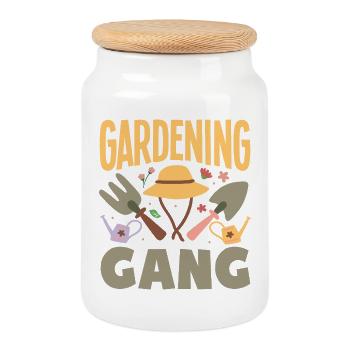 Cadeaux pour les jardins et les amoureux des plantes - Boîte à biscuits avec couvercle en bois - blanc - Devant