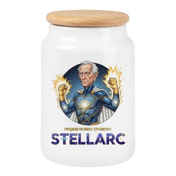 Stellarc Cosmic Hero - Cookie Jar with Wooden Lid - white - Front
