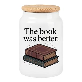 Le livre était Better Dark Academia Reading Art - Boîte à biscuits avec couvercle en bois - blanc - Devant