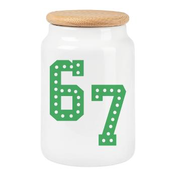 6 7 – Un design de texte minimaliste tendance, - Boîte à biscuits avec couvercle en bois - blanc - Devant