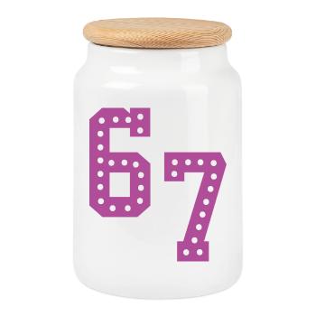 6 7 – Un design de texte minimaliste tendance, - Boîte à biscuits avec couvercle en bois - blanc - Devant