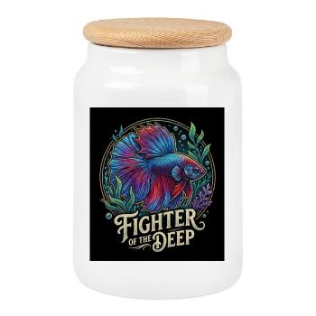 Figther of the deep - Keksdose mit Holzdeckel - Weiß - Vorne