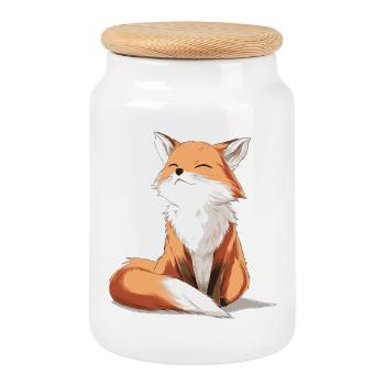 süßer Fuchs - Keksdose mit Holzdeckel - Weiß - Vorne