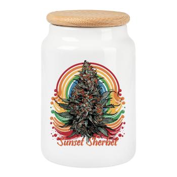 Sunset Sherbet - Keksdose mit Holzdeckel - Weiß - Vorne