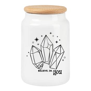 believe.in.YOU - Cookie Jar with Wooden Lid - white - Front